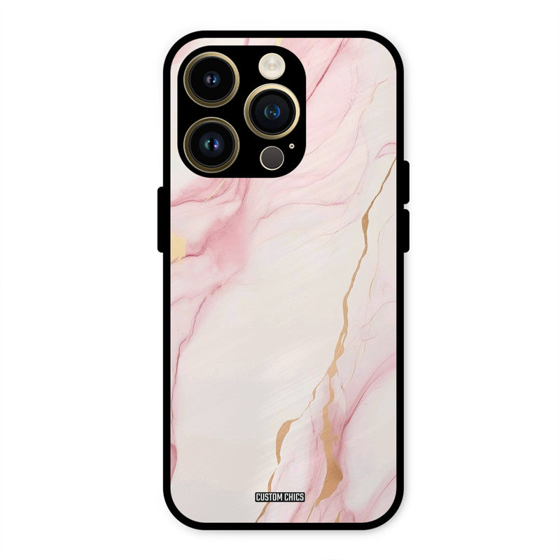 Baby Pink Marble iPhone 14 Pro Mobile Back Cover - Aesthetic PrintShield Case