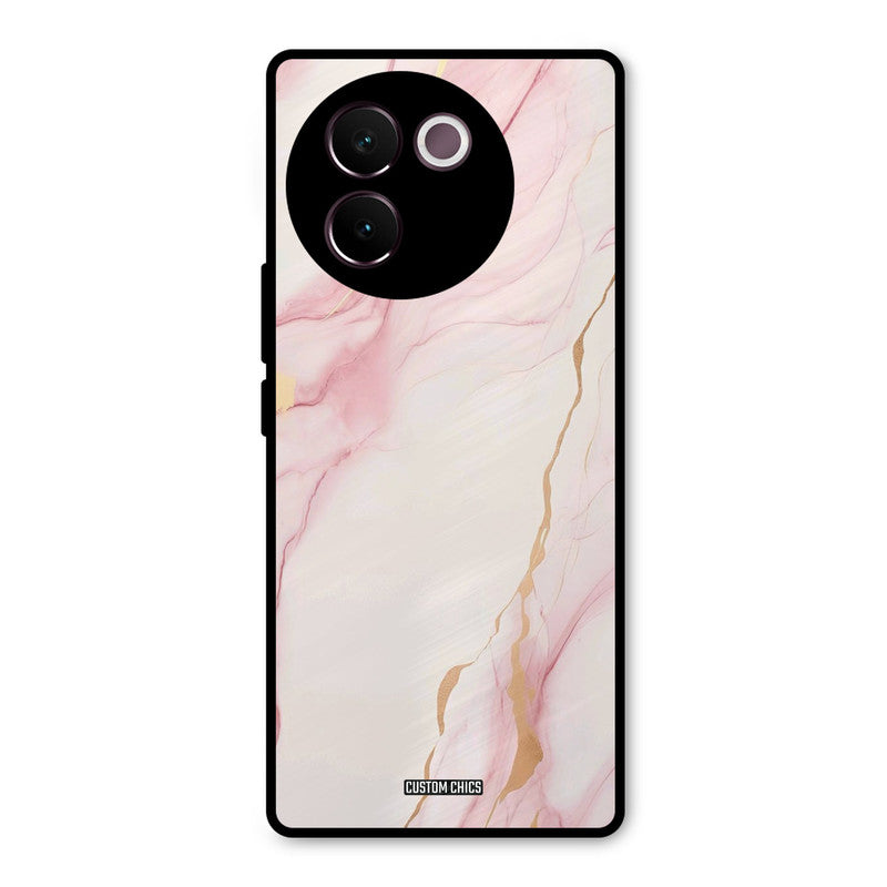 Baby Pink Marble Vivo V30e Mobile Back Cover - Aesthetic PrintShield Case