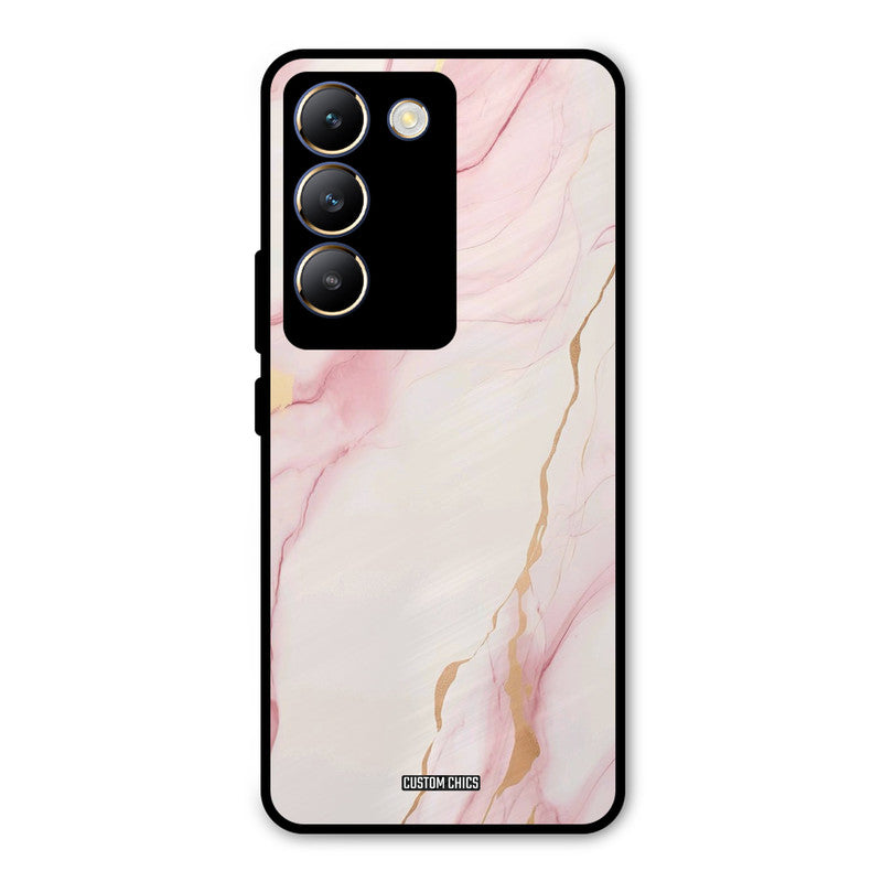 Baby Pink Marble Vivo Y200e Mobile Back Cover - Aesthetic PrintShield Case