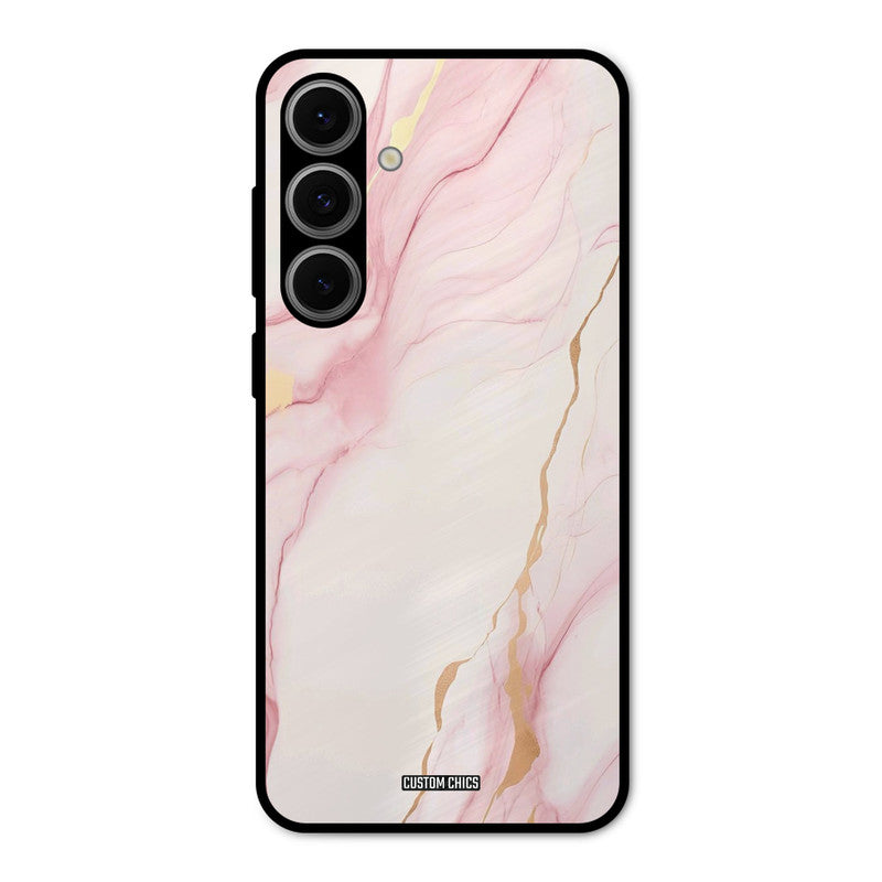 Baby Pink Marble Samsung Galaxy S24 FE Mobile Back Cover - Aesthetic PrintShield Case