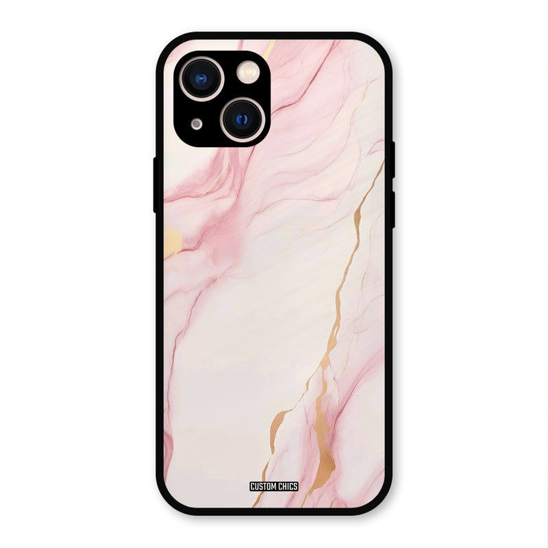Baby Pink Marble iPhone 13 Mobile Back Cover - Aesthetic PrintShield Case