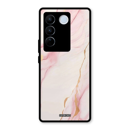 Baby Pink Marble Vivo V27 Pro Mobile Back Cover - Aesthetic PrintShield Case