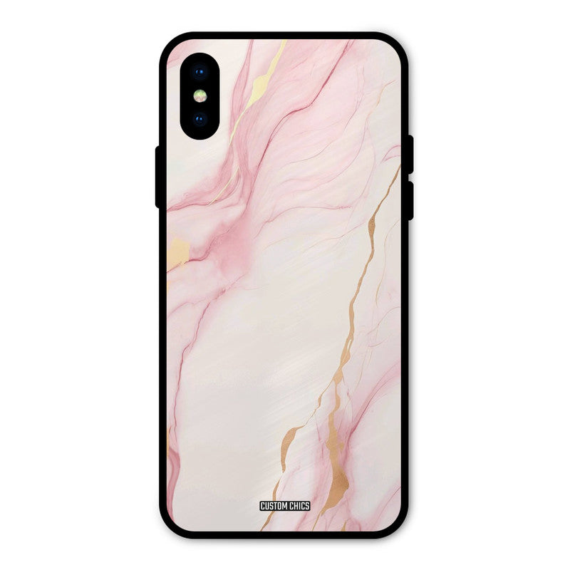 Baby Pink Marble iPhone X Mobile Back Cover - Aesthetic PrintShield Case