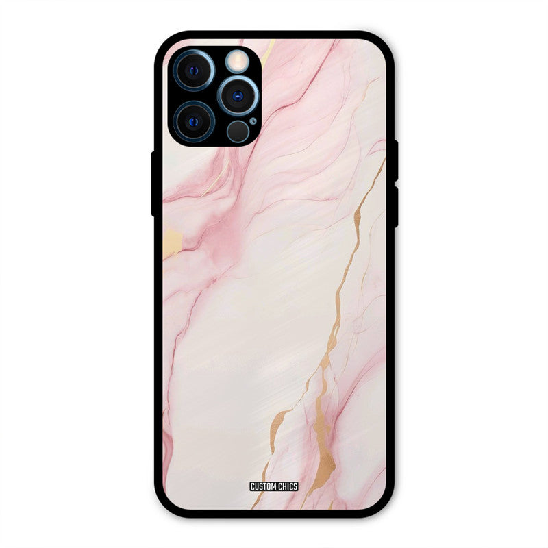Baby Pink Marble IPhone 12 Pro Max Mobile Back Cover - Aesthetic PrintShield Case