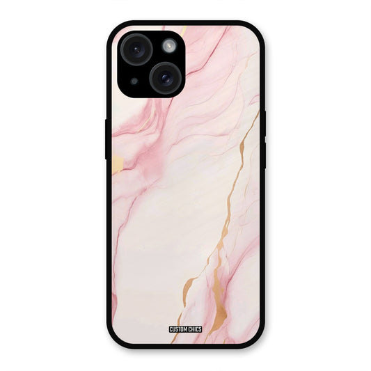 Baby Pink Marble iPhone 15 Mobile Back Cover - Aesthetic PrintShield Case