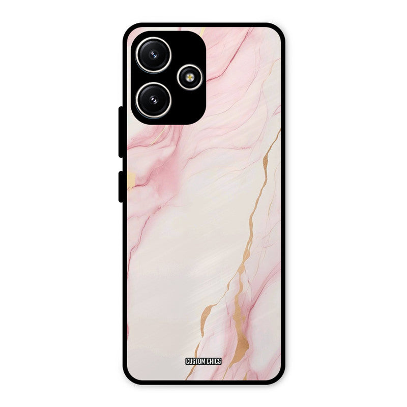 Baby Pink Marble Redmi 12 5G Mobile Back Cover - Aesthetic PrintShield Case