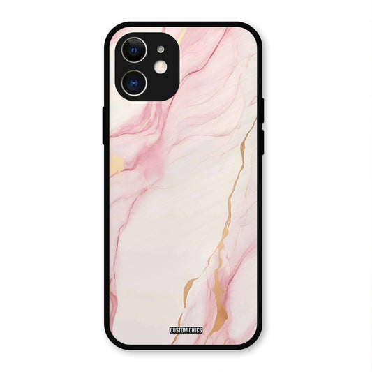 Baby Pink Marble IPhone 12 Mobile Back Cover - Aesthetic PrintShield Case