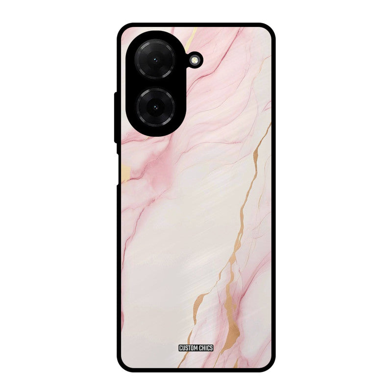 Baby Pink Marble Poco C71 Mobile Back Cover - Aesthetic PrintShield Case