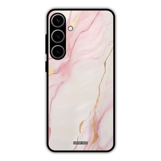 Baby Pink Marble Samsung Galaxy S24 Plus Mobile Back Cover - Aesthetic PrintShield Case