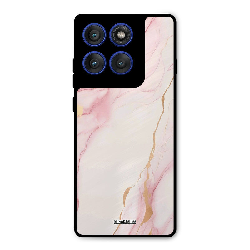 Baby Pink Marble Motorola Edge 60 Pro Mobile Back Cover - Aesthetic PrintShield Case