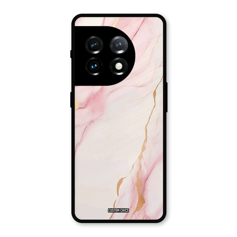 Baby Pink Marble OnePlus 11 Mobile Back Cover - Aesthetic PrintShield Case