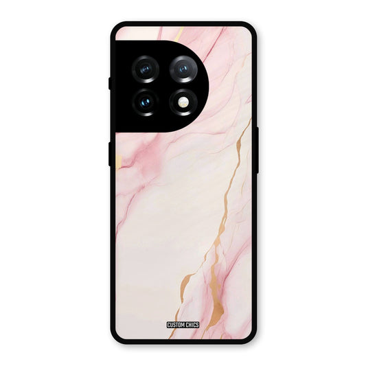 Baby Pink Marble OnePlus 11 Mobile Back Cover - Aesthetic PrintShield Case