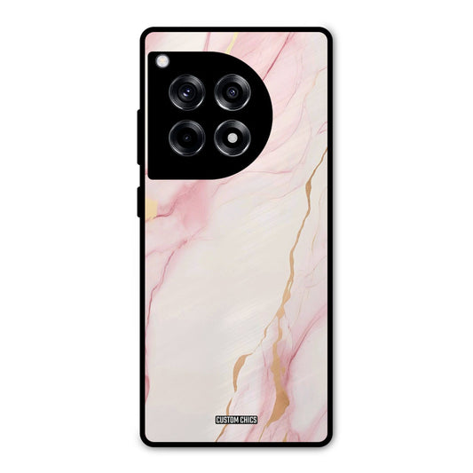 Baby Pink Marble OnePlus 12R Mobile Back Cover - Aesthetic PrintShield Case