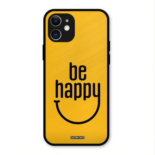 Be Happy iPhone 12 Mobile Back Cover - Typography PrintShield Case