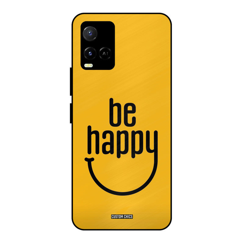 Be Happy Vivo Y33s Mobile Back Cover - Typography PrintShield Case