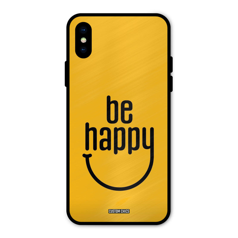 Be Happy iPhone X Mobile Back Cover - Typography PrintShield Case