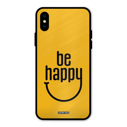 Be Happy iPhone XS Mobile Back Cover - Typography PrintShield Case