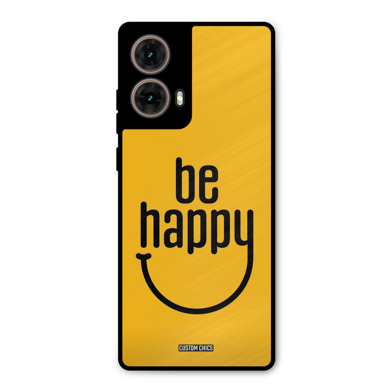 Be Happy Moto G85 Mobile Back Cover - Typography PrintShield Case