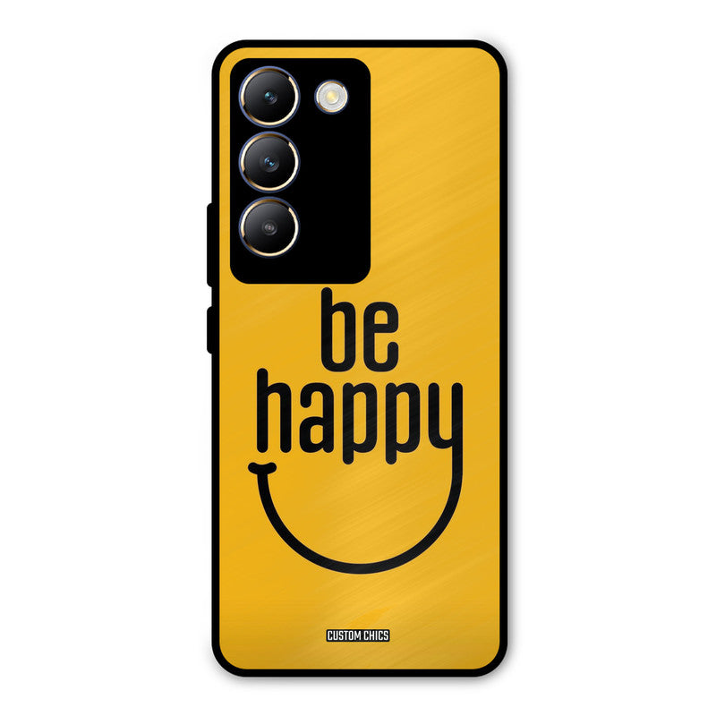 Be Happy Vivo Y200e Mobile Back Cover - Typography PrintShield Case