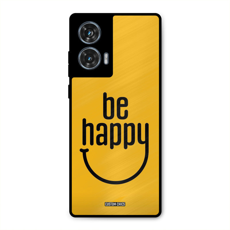 Be Happy Moto G96 Mobile Back Cover - Typography PrintShield Case