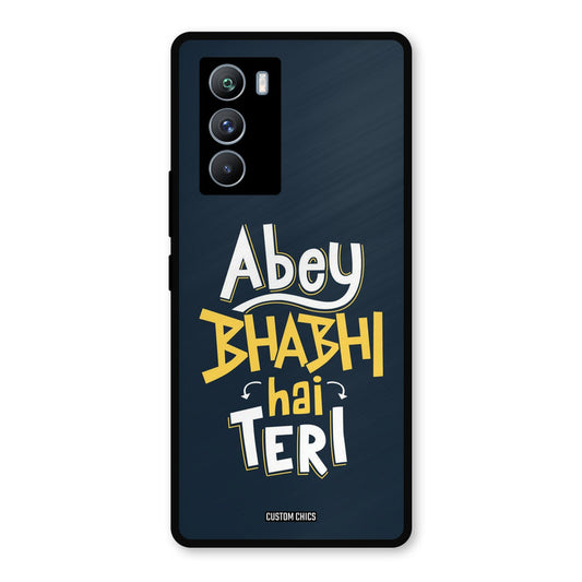 Bhabhi Hai Teri iQOO 9SE Mobile Back Cover - Typography PrintShield Case
