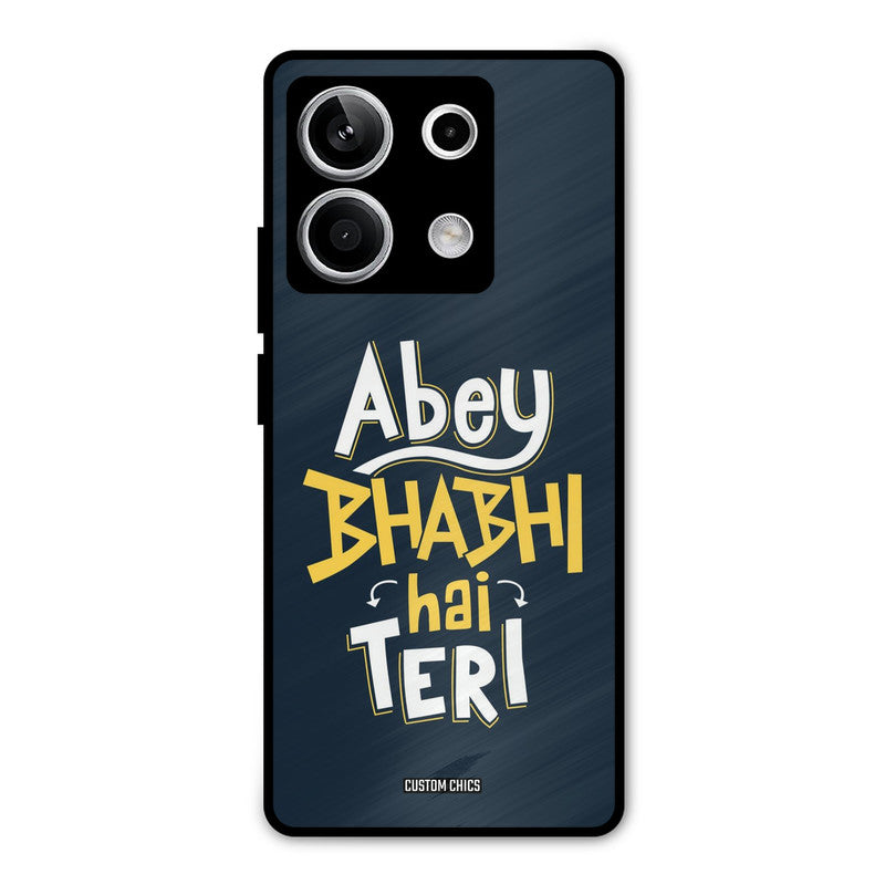 Bhabhi Hai Teri Redmi Note 13 5G Mobile Back Cover - Typography PrintShield Case