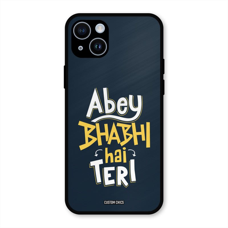 Bhabhi Hai Teri iPhone 14 Mobile Back Cover - Typography PrintShield Case