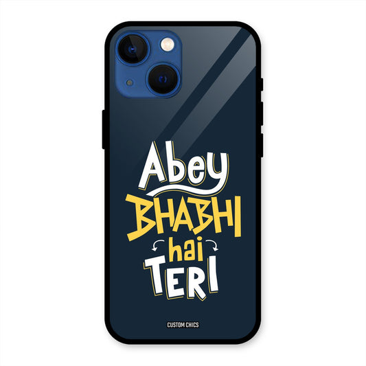 Bhabhi Hai Teri iPhone 13 Mini Mobile Back Cover - Typography PrintShield Case