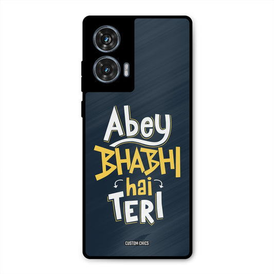 Bhabhi Hai Teri Motorola Edge 50 Fusion Mobile Back Cover - Typography PrintShield Case
