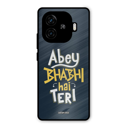 Bhabhi Hai Teri iQoo Z9 Turbo Mobile Back Cover - Typography PrintShield Case