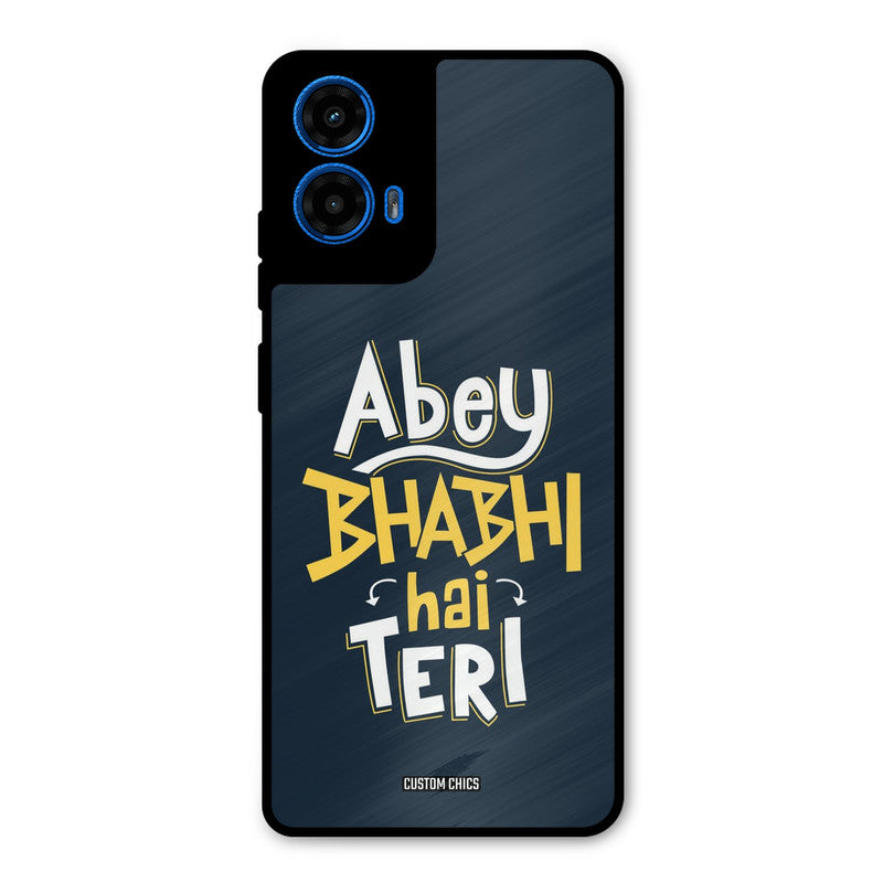 Bhabhi Hai Teri Moto G45 Mobile Back Cover - Typography PrintShield Case