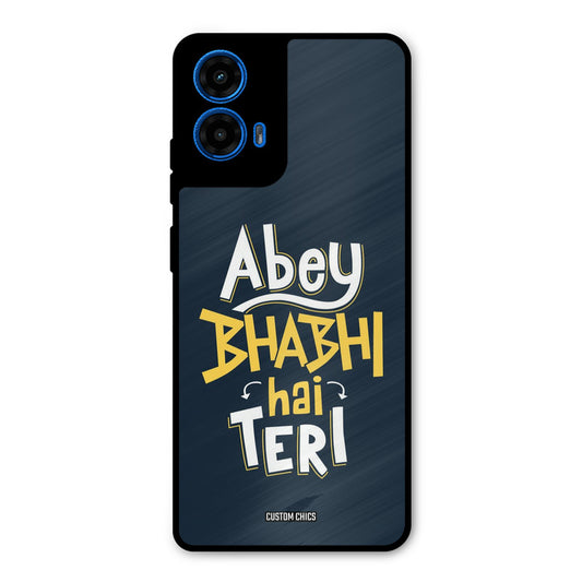 Bhabhi Hai Teri Moto G45 Mobile Back Cover - Typography PrintShield Case