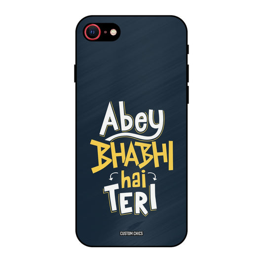 Bhabhi Hai Teri iPhone SE 2020 Mobile Back Cover - Typography PrintShield Case