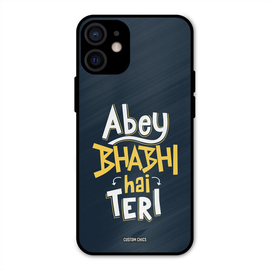 Bhabhi Hai Teri iPhone 12 Mini Mobile Back Cover - Typography PrintShield Case
