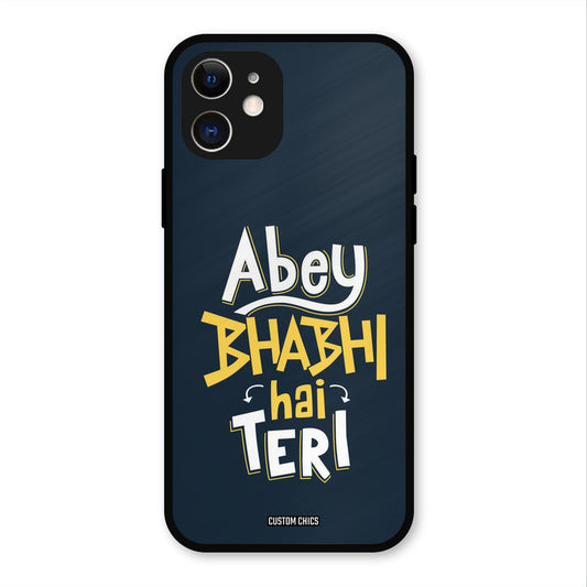 Bhabhi Hai Teri iPhone 12 Mobile Back Cover - Typography PrintShield Case