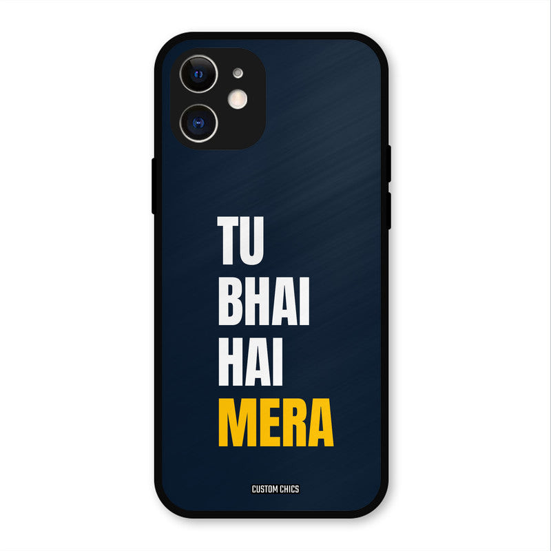 Bhai Hai Mera iPhone 12 Mobile Back Cover - Typography PrintShield Case