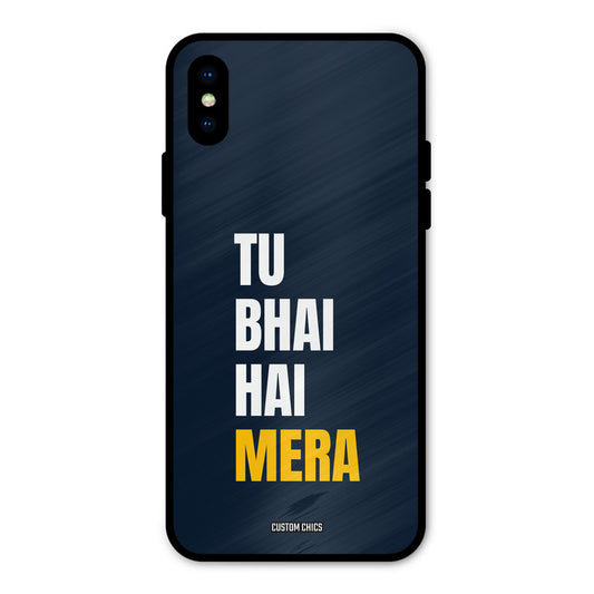 Bhai Hai Mera iPhone X Mobile Back Cover - Typography PrintShield Case