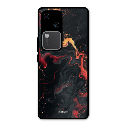 Black Artistic Art Vivo V30 Mobile Back Cover - Aesthetic PrintShield Case