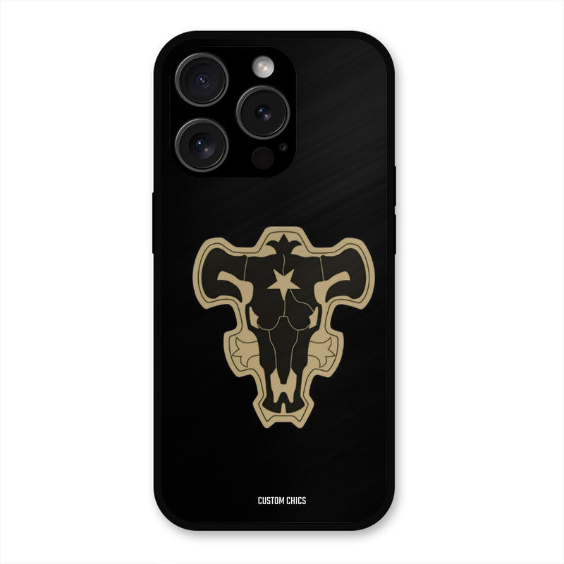 Black Bulls Logo iPhone 15 Pro Mobile Back Cover - Anime PrintShield Case