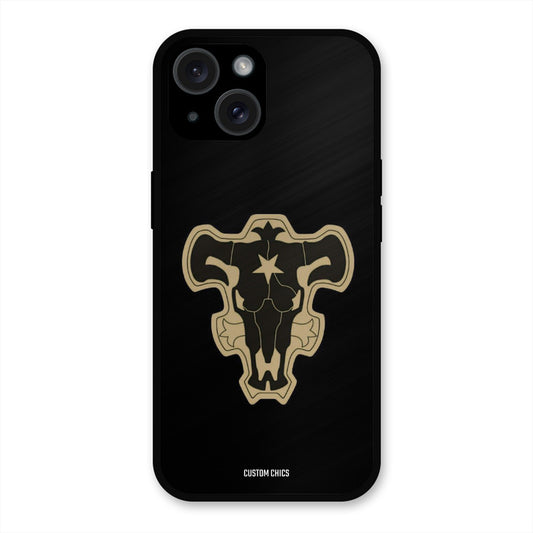 Black Bulls Logo iPhone 15 Mobile Back Cover - Anime PrintShield Case