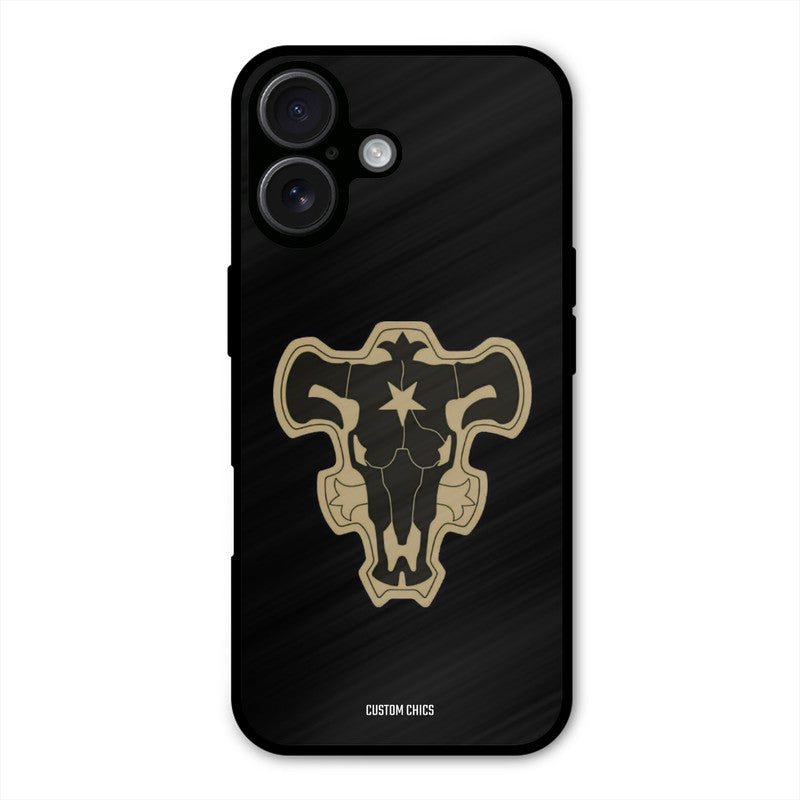 Black Bulls Logo iPhone 16 Mobile Back Cover - Anime PrintShield Case