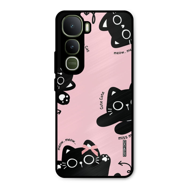 Black Cat Pattern Vivo Y400 Mobile Back Cover - Cute PrintShield Case