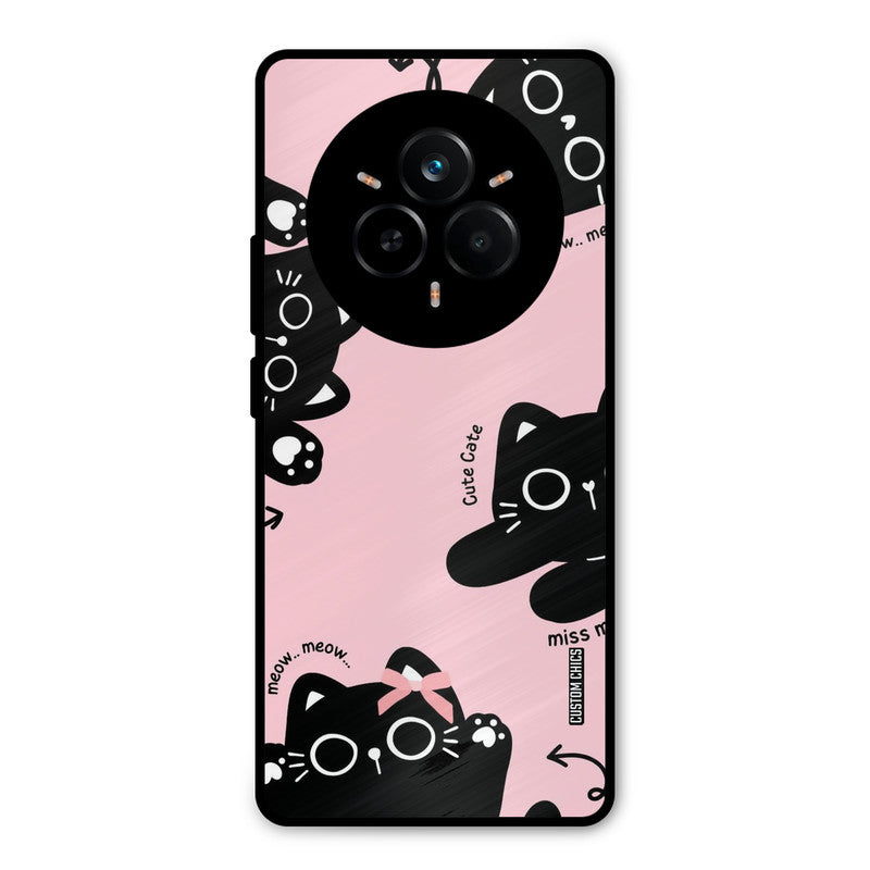 Black Cat Pattern Realme 14 Pro Mobile Back Cover - Cute PrintShield Case