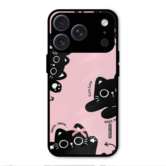 Black Cat Pattern iPhone 17 Pro Mobile Back Cover - Cute PrintShield Case