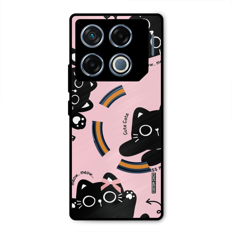 Black Cat Pattern Infinix GT 20 Pro Mobile Back Cover - Cute PrintShield Case