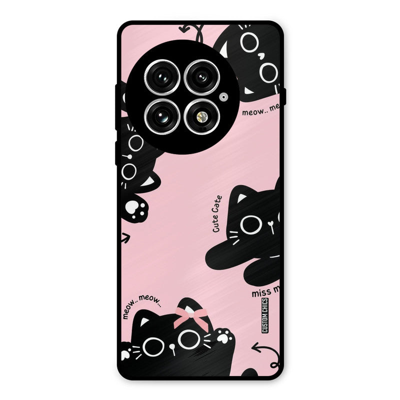 Black Cat Pattern Oneplus 13 Mobile Back Cover - Cute PrintShield Case