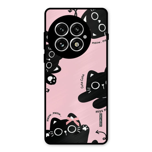Black Cat Pattern Oneplus 13 Mobile Back Cover - Cute PrintShield Case