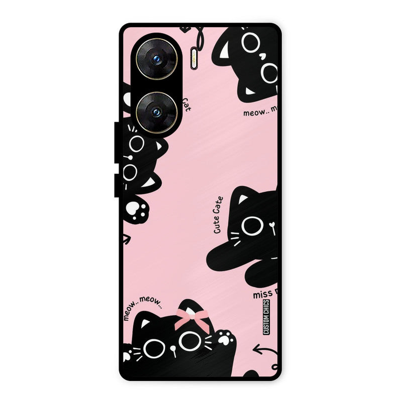 Black Cat Pattern Vivo V29e Mobile Back Cover - Cute PrintShield Case