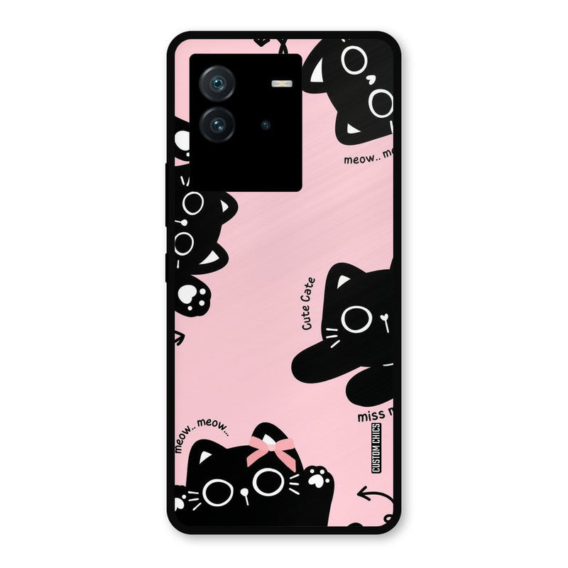 Black Cat Pattern iQoo Neo 6 Mobile Back Cover - Cute PrintShield Case