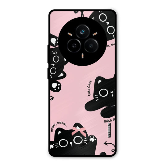 Black Cat Pattern Realme 14 Pro Plus Mobile Back Cover - Cute PrintShield Case